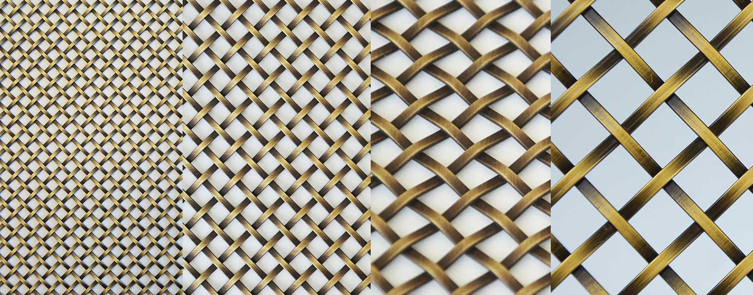 Architectural crimped woven wire mesh interior