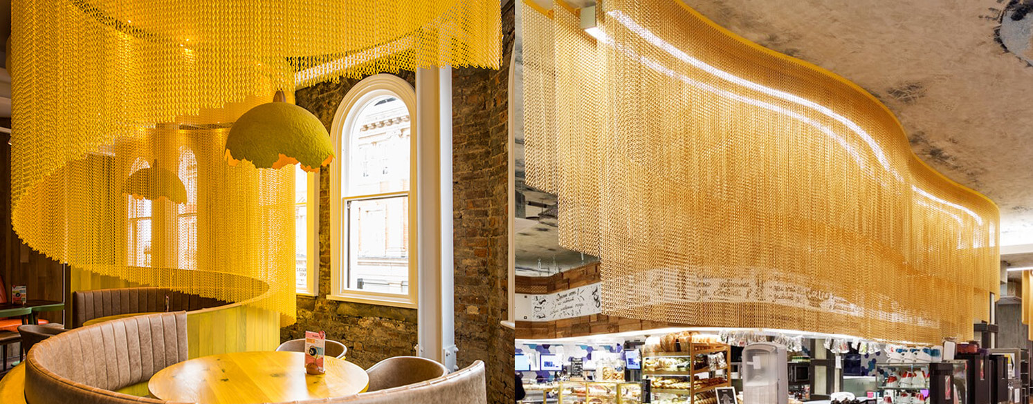 Golden color crimped woven mesh – AM-32